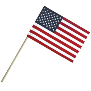 cotton U.S. stick flag on wooden dowel